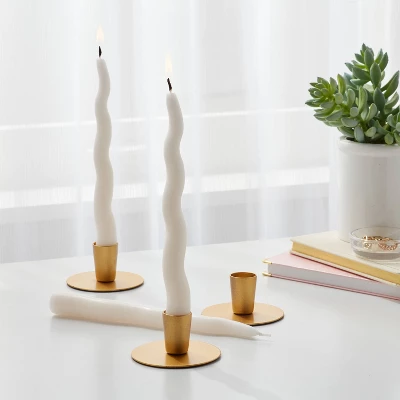6pk Taper Candle Set White Wavy - Room Essentials™ 1 6pk Taper Candle Set White Wavy - Room Essentials™
