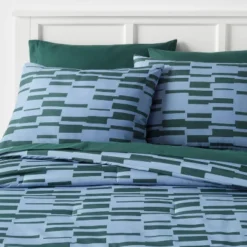 Foster Microfiber Reversible Comforter & Sheets Set Blue/Dark Green - Room Essentials™ -Room Essentials™ GUEST 79e4d924 51e8 43a6 af5e e6e2f1c94bf4