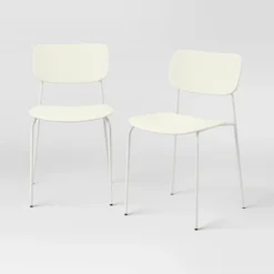 Set Of 2 Molded Plastic With Metal Base Dining Chair - Room Essentials™ -Room Essentials™ GUEST 7ccafcb2 0fc7 4546 9cf2 0dcc74aa8356
