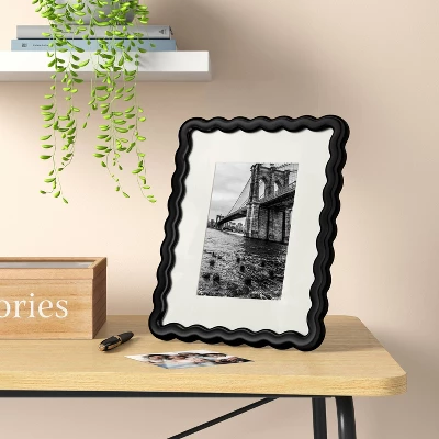 8"x10" Wavy Shape Picture Table Frame Black - Room Essentials™ 1 8"x10" Wavy Shape Picture Table Frame Black - Room Essentials™