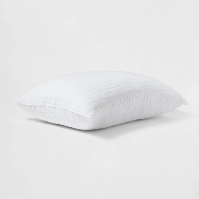 Standard/Queen Medium 2pk Plush Knit Bed Pillows White - Room Essentials™ 2 Standard/Queen Medium 2pk Plush Knit Bed Pillows White - Room Essentials™ - Image 2