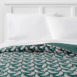 Microfiber Reversible Banana Print Comforter Dark Green - Room Essentials™ -Room Essentials™ GUEST 8bf6ca13 92ab 4036 9cda 1a6ffd996328