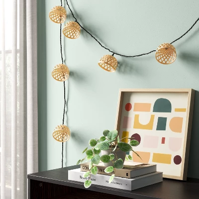 10ct Woven Shaded String Lights With Clear Bulbs - Room Essentials™: LED Lantern, Indoor/Outdoor Use, UL Listed 2 10ct Woven Shaded String Lights With Clear Bulbs - Room Essentials™: LED Lantern, Indoor/Outdoor Use, UL Listed - Image 2