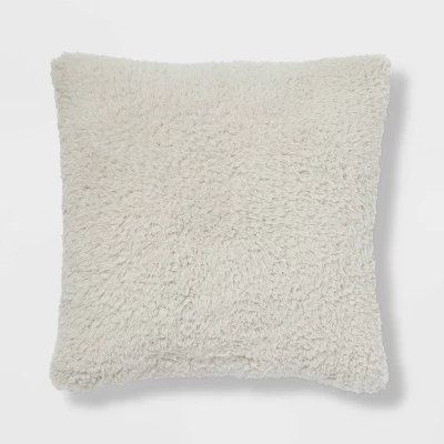 Sherpa Square Pillow - Room Essentials™ 1 Sherpa Square Pillow - Room Essentials™