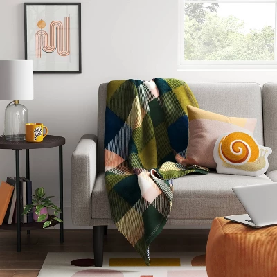 Printed Plaid Plush Throw Blanket Green Multi - Room Essentials™: Lightweight Knitted Fleece, 50x60, Machine Washable 1 Printed Plaid Plush Throw Blanket Green Multi - Room Essentials™: Lightweight Knitted Fleece, 50x60, Machine Washable