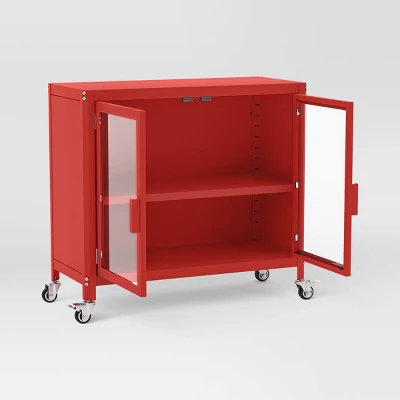 2 Door Metal Rolling Locker Storage Cabinet - Room Essentials™ 2 2 Door Metal Rolling Locker Storage Cabinet - Room Essentials™ - Image 2