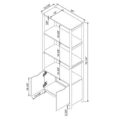 72.25" Scandi Bookcase With Three Shelves And Cabinet Storage Natural - Room Essentials™ 5 72.25" Scandi Bookcase With Three Shelves And Cabinet Storage Natural - Room Essentials™ - Image 5