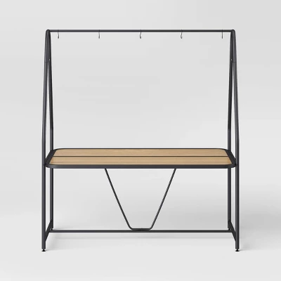 Metal Rectangle A-Frame Pergola Rust Resistant Outdoor Patio Dining Table Black - Room Essentials™ 2 Metal Rectangle A-Frame Pergola Rust Resistant Outdoor Patio Dining Table Black - Room Essentials™ - Image 2