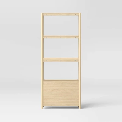 72.25" Scandi Bookcase With Three Shelves And Cabinet Storage Natural - Room Essentials™ 3 72.25" Scandi Bookcase With Three Shelves And Cabinet Storage Natural - Room Essentials™ - Image 3