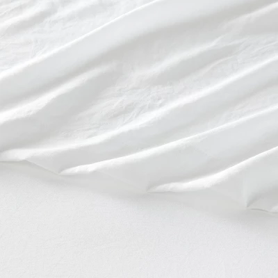 Full Garment Washed Microfiber Solid Sheet Set White - Room Essentials™ 2 Full Garment Washed Microfiber Solid Sheet Set White - Room Essentials™ - Image 2