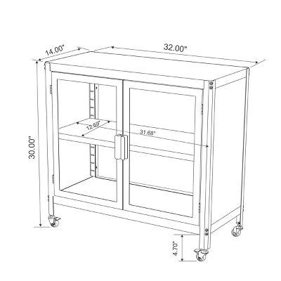 2 Door Metal Rolling Locker Storage Cabinet - Room Essentials™ 7 2 Door Metal Rolling Locker Storage Cabinet - Room Essentials™ - Image 7