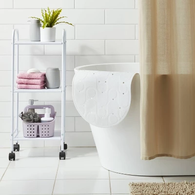15"x27" Rounded Bath Mat White - Room Essentials™ 1 15"x27" Rounded Bath Mat White - Room Essentials™