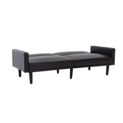 Faux Leather Futon Sofa With Arms Black - Room Essentials™ -Room Essentials™ GUEST a945b560 36ab 4a76 92b1 3d0399365027