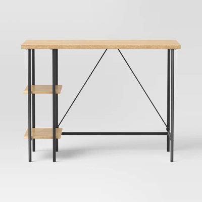 Wood And Metal Desk With Shelves Natural - Room Essentials™ 2 Wood And Metal Desk With Shelves Natural - Room Essentials™ - Image 2