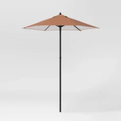 6' Round Outdoor Patio Market Umbrella With Black Pole - Room Essentials™ -Room Essentials™ GUEST a9f72ed9 92eb 4d5a 9adc 693141444350
