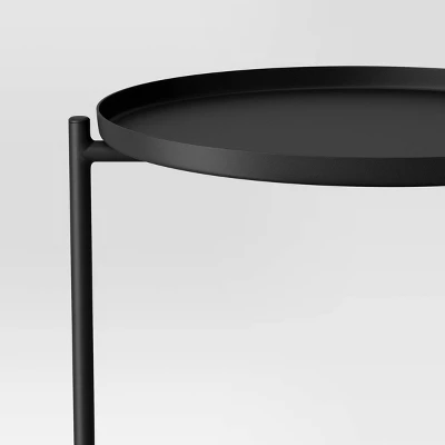 Metal Small Side Table With Shelf Black - Room Essentials™ 3 Metal Small Side Table With Shelf Black - Room Essentials™ - Image 3