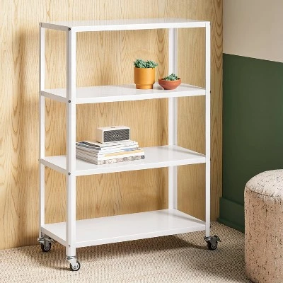 44" 3 Shelf Metal Rolling Bookcase - Room Essentials™ 1 44" 3 Shelf Metal Rolling Bookcase - Room Essentials™