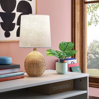 Round Wicker Table Lamp Brown - Room Essentials™: ETL Listed, No Assembly, Modern Decor 1 Round Wicker Table Lamp Brown - Room Essentials™: ETL Listed, No Assembly, Modern Decor