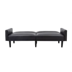 Faux Leather Futon Sofa With Arms Black - Room Essentials™ -Room Essentials™ GUEST ba224cac c288 4be2 8a15 ca6bca81424e