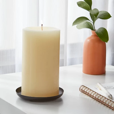 7" X 4" Unscented Pillar Candle Cream - Room Essentials™: Paraffin Wax, 120hr Burn Time, 1 Wick 1 7" X 4" Unscented Pillar Candle Cream - Room Essentials™: Paraffin Wax, 120hr Burn Time, 1 Wick