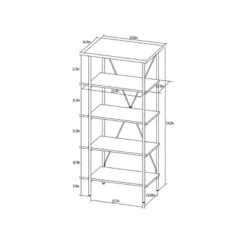 Wood And Metal Media Tower Bookcase Natural - Room Essentials™ -Room Essentials™ GUEST c85108f7 f948 4dbf 8108 8a39d758bb4f