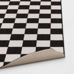 4'x5'5" Small Checker Rug Charcoal And Ivory - Room Essentials™ 5 4'x5'5" Small Checker Rug Charcoal And Ivory - Room Essentials™ -Room Essentials™ GUEST c9005e56 48da 44fe 8300 c5eefac4a0c7