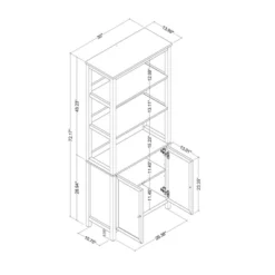 72" Bookcase Traditional With Three Open Shelves And Cabinet Classic White - Room Essentials™ -Room Essentials™ GUEST d4cce514 e7e8 4dd0 bd17 f0a317710136