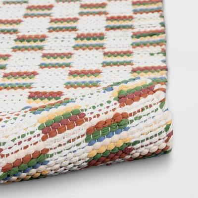 4'x5'6" Checkered Chindi Handwoven Area Rug - Room Essentials™ 3 4'x5'6" Checkered Chindi Handwoven Area Rug - Room Essentials™ - Image 3