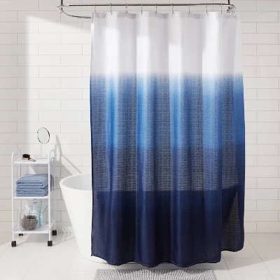 Dip Dye Shower Curtain Blue - Room Essentials™ 1 Dip Dye Shower Curtain Blue - Room Essentials™