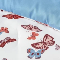Butterfly Print Microfiber Decorative Bed Set With Throw Blue/Red/White - Room Essentials™ 9 Butterfly Print Microfiber Decorative Bed Set With Throw Blue/Red/White - Room Essentials™ -Room Essentials™ GUEST e5e4b6cc 1806 41ef 8aa1 1eb079de34ef