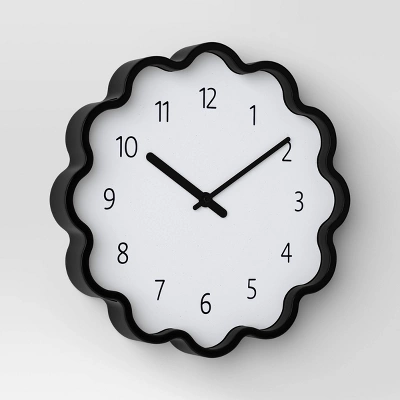 12" Wavy Wall Clock Black - Room Essentials™ 2 12" Wavy Wall Clock Black - Room Essentials™ - Image 2