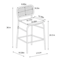 Set Of 2 24" Woven Back Metal Counter Height Barstool Black - Room Essentials™ -Room Essentials™ GUEST eec43579 7e1a 48fe bddf dc235954239f