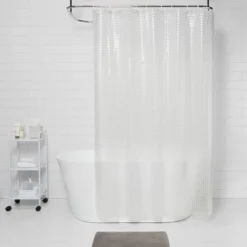 Cubic Shower Curtain Clear - Room Essentials™: PEVA Bathroom Liner, Molded, PVC-Free, Waterproof -Room Essentials™ GUEST ef3e4307 4f57 4758 8ef9 c00daac12830