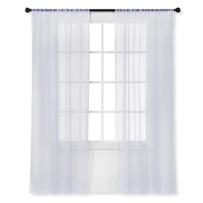 1pc Sheer Crinkle Window Curtain Panel White - Room Essentials™ 1 1pc Sheer Crinkle Window Curtain Panel White - Room Essentials™