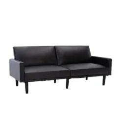 Faux Leather Futon Sofa With Arms Black - Room Essentials™ -Room Essentials™ GUEST f1f3fcb5 ce41 494a 876b 4460d36bd7d7
