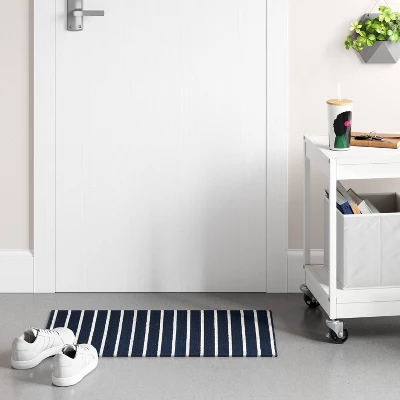 1'6"x2'6" Nautical Striped Micro Poly Loop Floormat White/Navy Blue - Room Essentials™: Indoor Kitchen & Bathroom Mat 1 1'6"x2'6" Nautical Striped Micro Poly Loop Floormat White/Navy Blue - Room Essentials™: Indoor Kitchen & Bathroom Mat