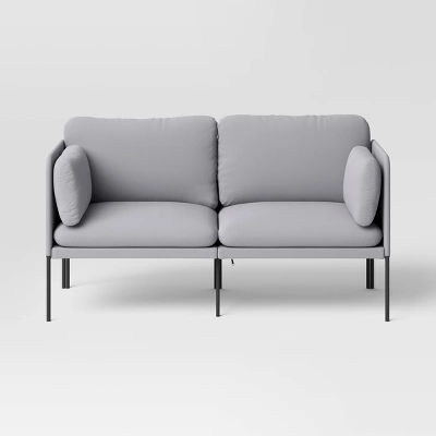 Upholstered Dorm Loveseat Gray - Room Essentials™ 2 Upholstered Dorm Loveseat Gray - Room Essentials™ - Image 2
