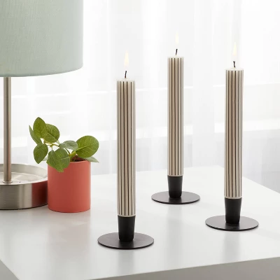 6pk Taper Candle Set Black And White Stripe - Room Essentials™ 1 6pk Taper Candle Set Black And White Stripe - Room Essentials™