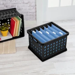 Storage Crate Black - Room Essentials™: Plastic Stackable Utility Bin, Portable With Built-In Handles, 30.6L Capacity -Room Essentials™ GUEST fcade605 7bd5 4e95 b715 a8af53062d9e