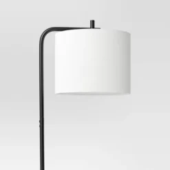 Floor Lamp With Table Natural Wood - Room Essentials™: ETL Listed, Linen Shade, Metal Body, 60" Height -Room Essentials™ GUEST ff42556a 7e60 4efa 9df8 0f14b541b076