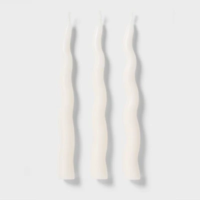6pk Taper Candle Set White Wavy - Room Essentials™ 2 6pk Taper Candle Set White Wavy - Room Essentials™ - Image 2